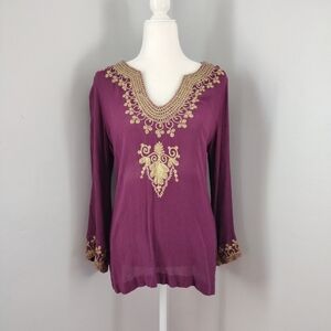 525 America Plum and Gold Top